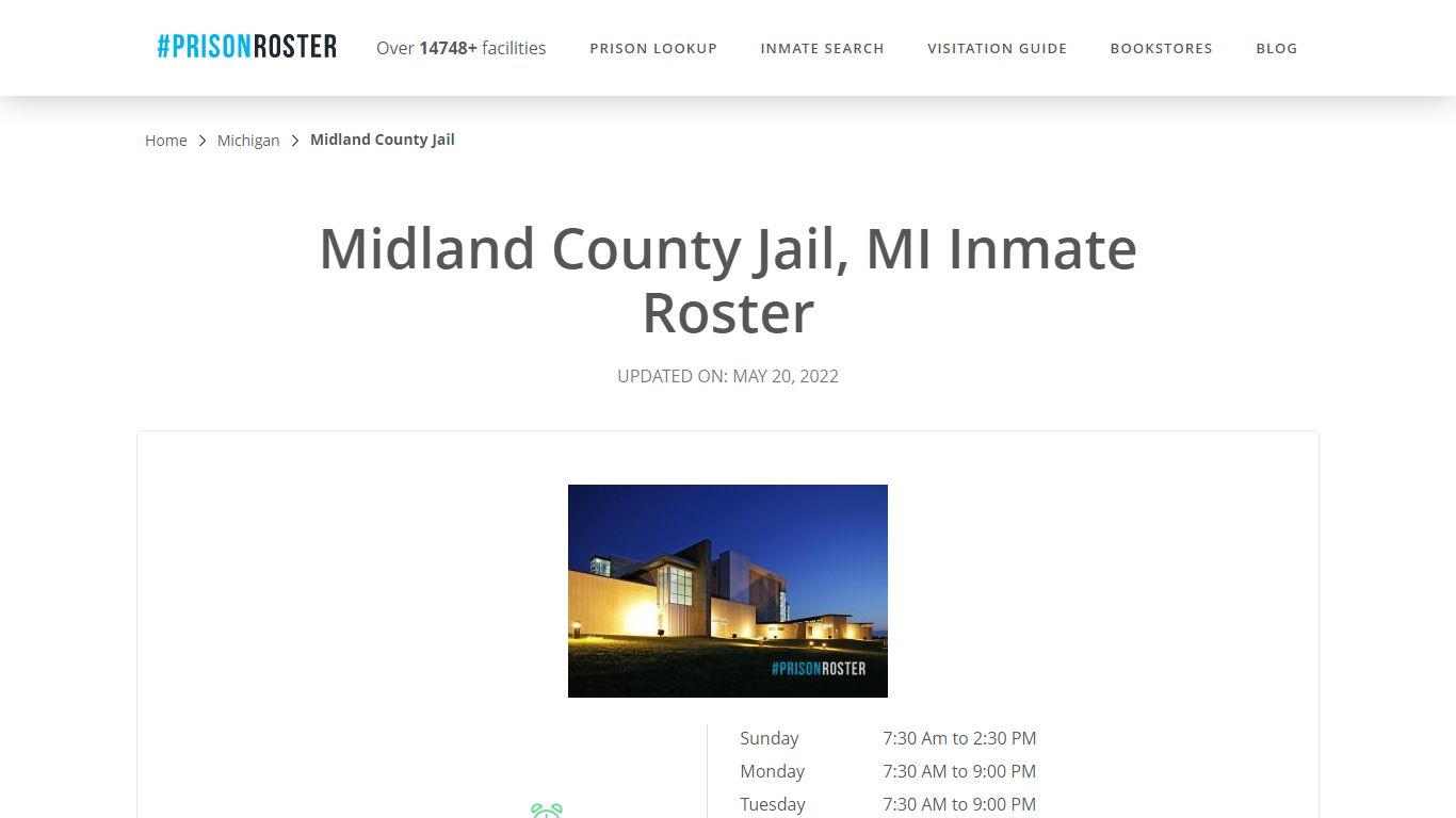 Midland County Jail, MI Inmate Roster