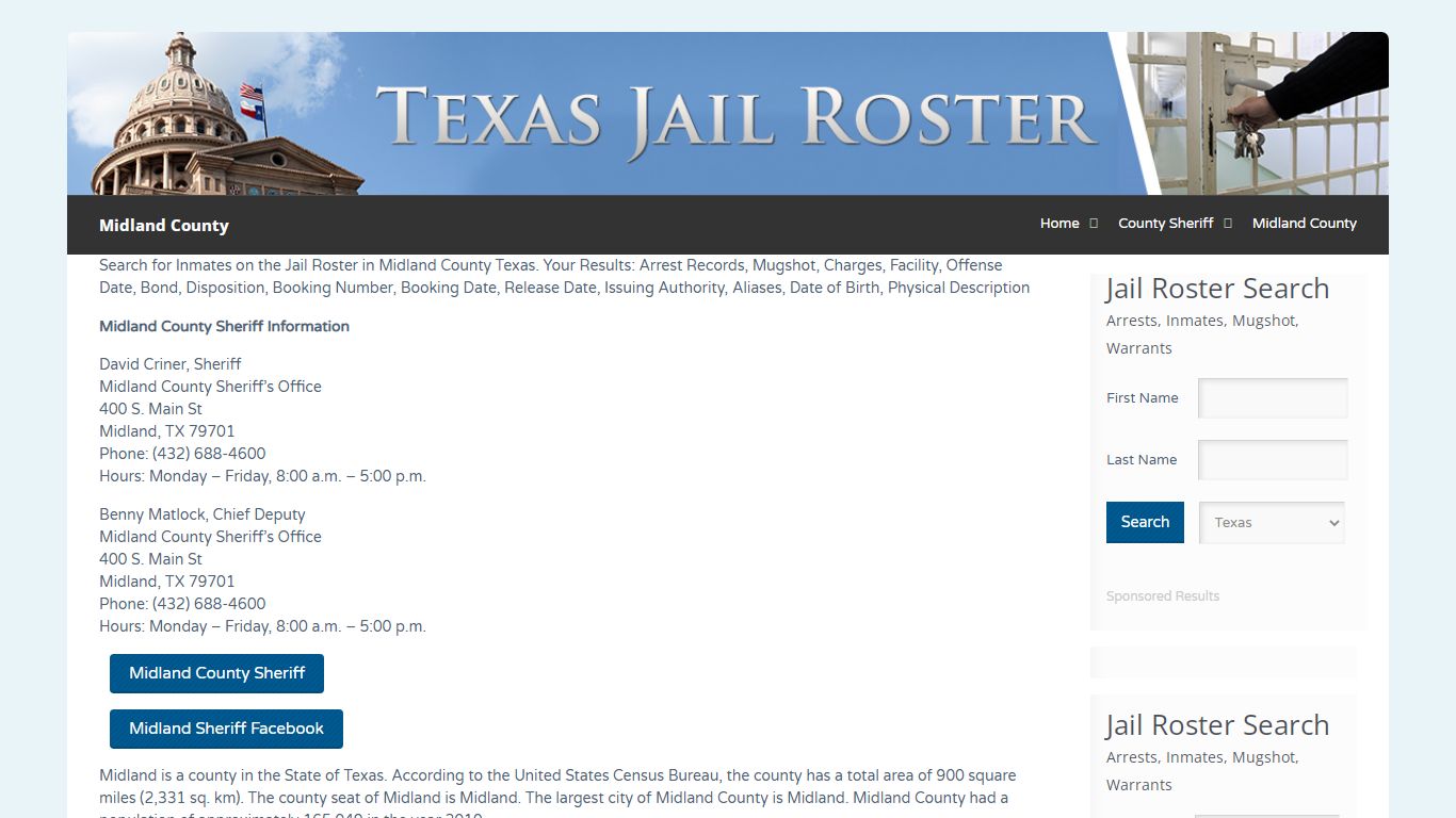 Midland County | Jail Roster Search